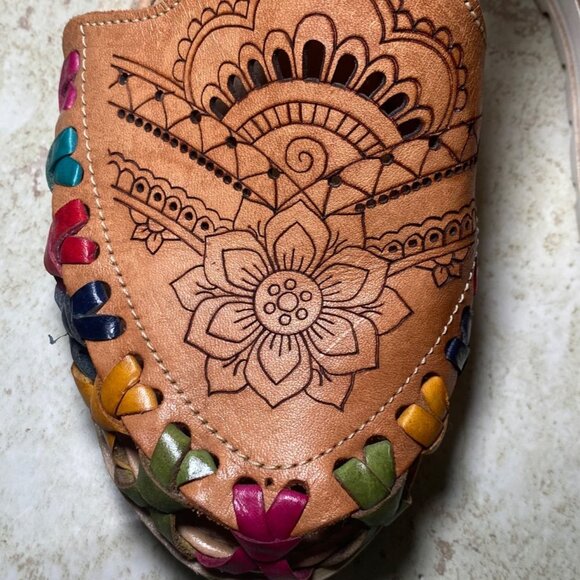 Handcrafted Leather Sandals Guaraches By Artesanas Yajaira Vacation Casual Boho - Picture 3 of 8